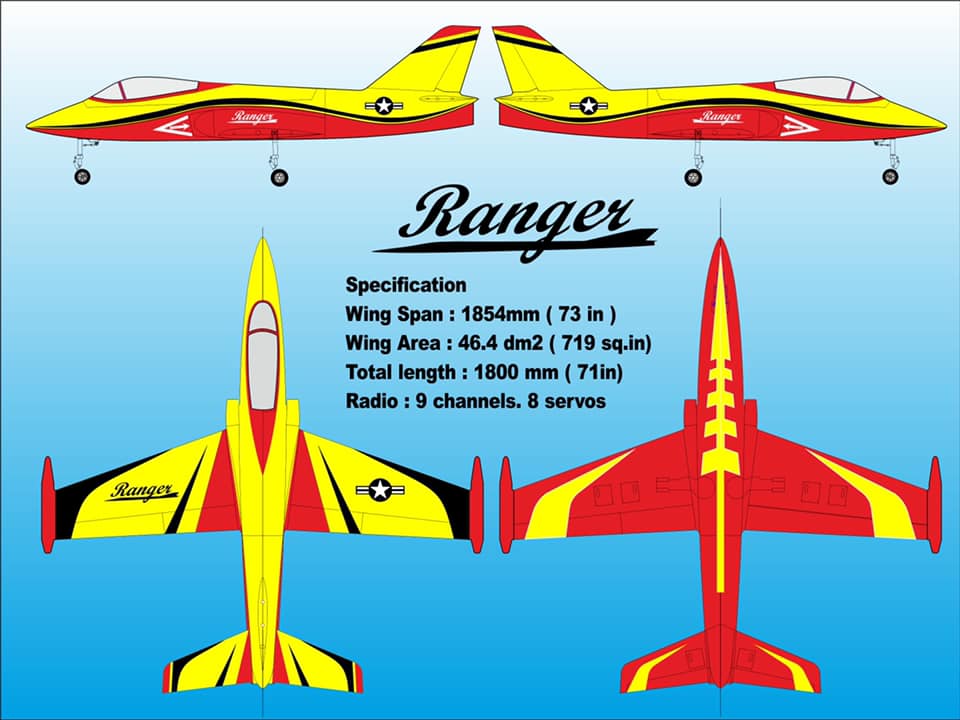 RANGER Jet Red/Yellow 1.854mm combo